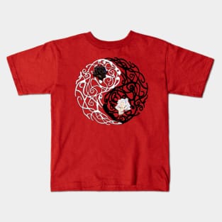 Yin and Yang Rose Kids T-Shirt